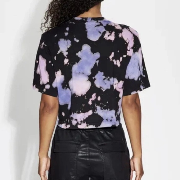 Cotton Citizen Tokyo Tie Dye Crop Tee Women's Small Crewneck Lavender Black - Picture 2 of 6